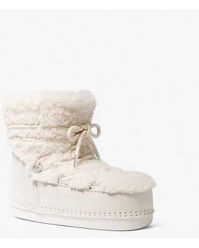 Michael Kors Zelda Sherpa And Suede Boot - White