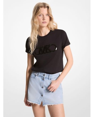 Michael Kors Empire Logo Organic Cotton Jersey T-shirt - Black