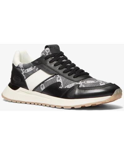 Michael Kors Sneaker Miles in pelle con logo Empire jacquard - Bianco