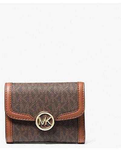 Michael Kors Leida Medium Signature Logo Wallet - Brown