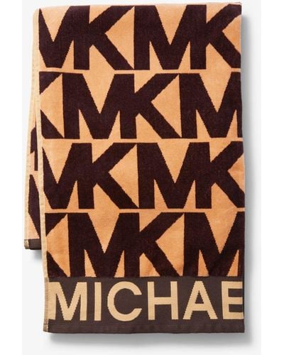 Michael Kors Telo da mare in cotone con logo - Marrone