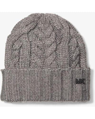 Michael Kors Cable Knit Beanie Hat - Gray