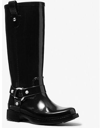 Michael Kors Patent Studded Knee-high Boots - Black