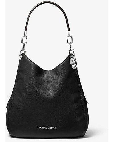 Michael Kors Mk Lillie Large Pebbled Leather Shoulder Bag - Black