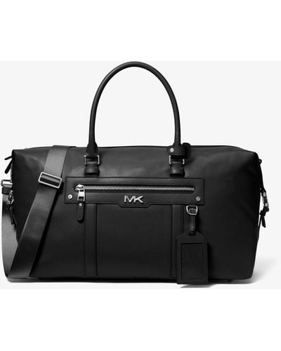 Michael Kors Mk Varick Leather Duffel Bag - Black