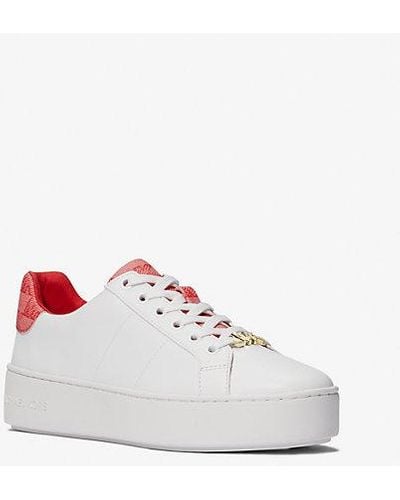 Michael Kors Poppy Logo Trim Sneaker - White