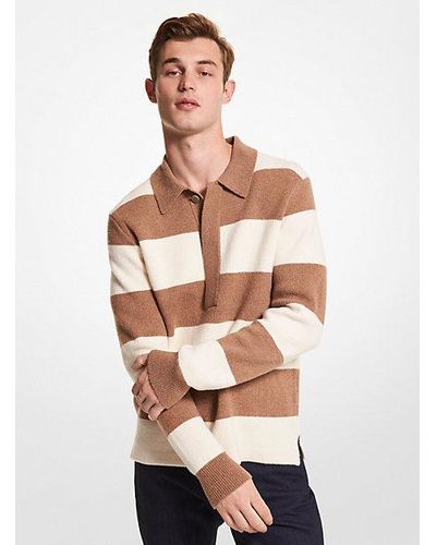 Michael Kors Striped Wool Blend Sweater - Natural