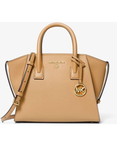 Michael Kors Avril Small Leather Top-zip Satchel - Natural