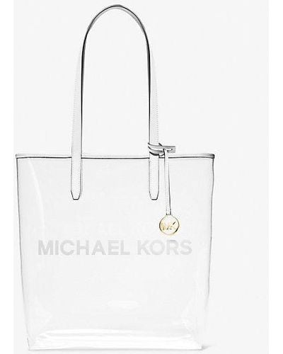 Michael Kors The Michael Large Clear Vinyl Tote Bag - White