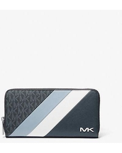 Michael Kors Cooper Logo And Striped Smartphone Wallet - Blue