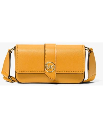 MICHAEL Michael Kors Très petit sac ceinture à bandoulière Greenwich en cuir saffiano - Orange