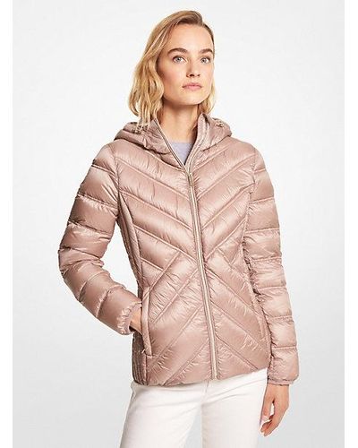 Michael Kors Nylon Packable Hooded Jacket - Pink