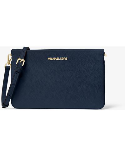 Michael Kors Bandolera Jet Set grande de piel granulada - Azul