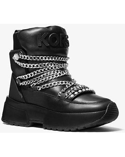 Michael Kors Cassia Leather Boot - Black