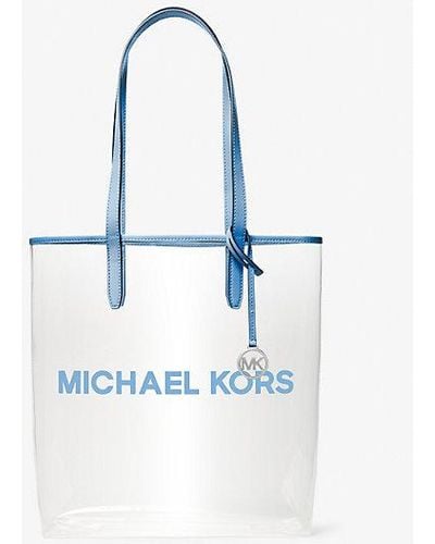 Michael Kors The Michael Large Clear Vinyl Tote Bag - White
