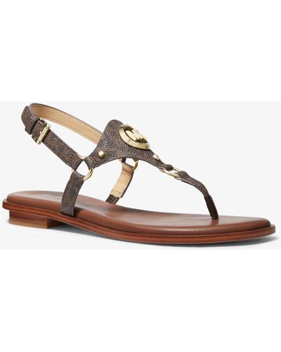 Michael Kors Casey Signature Logo Sandal - Natural