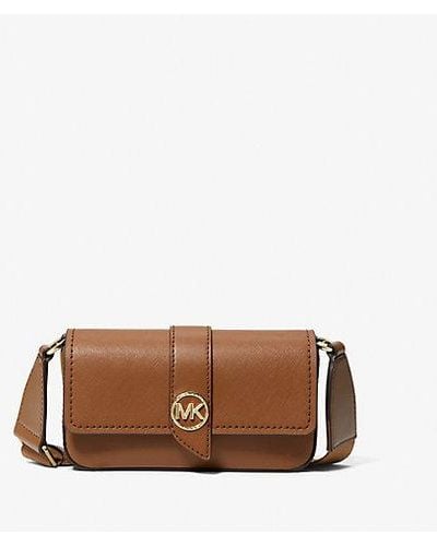 Michael Kors Mk Greenwich Extra-Small Saffiano Leather Sling Crossbody Bag - Brown