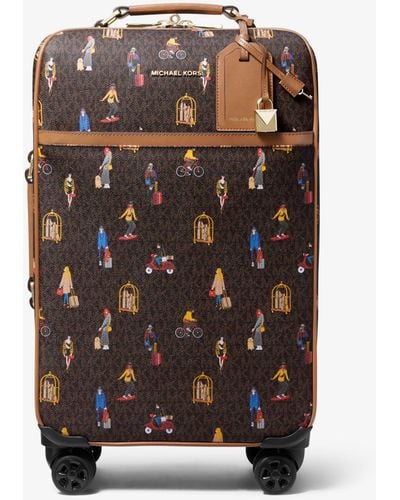 Michael Kors Bedford Travel Extra-large Jet Set Girls Print Suitcase - Brown