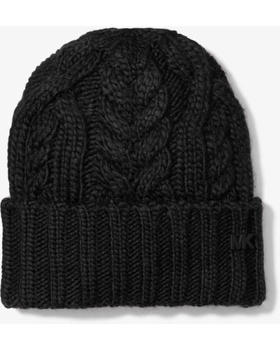Michael Kors Cable Knit Beanie Hat - Black