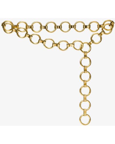 Michael Kors Marisa Gold-tone And Metallic Leather Ring Belt - White