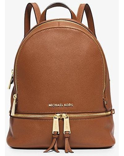 Michael Kors Rhea Medium Leather Backpack - Brown