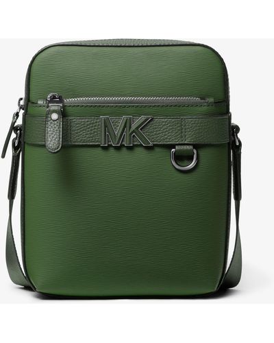 Michael Kors Hudson Leather Flight Bag - Green