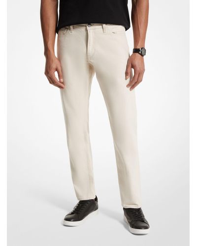 Michael Kors Stretch Cotton And Linen Jeans - Natural