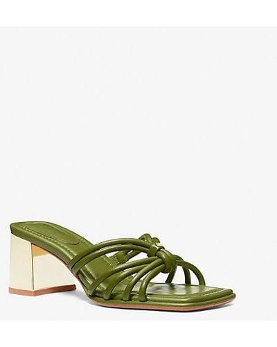 Michael Kors Astra Leather Mule - Green