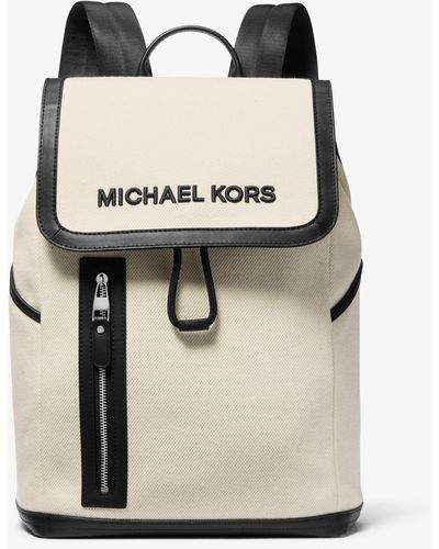 Michael Kors Brooklyn Cotton Canvas Backpack - Black