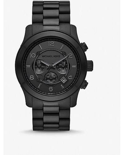 Michael Kors Runway Chronograph Black Stainless Steel Watch