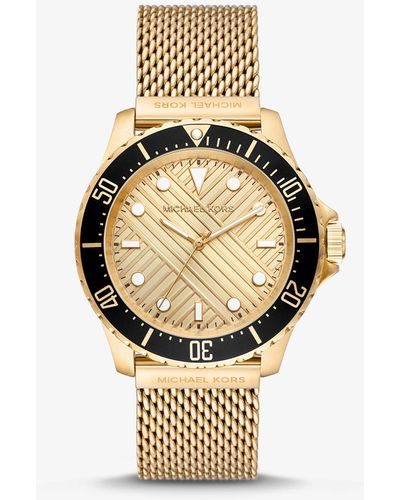 Michael Kors Oversized Slim Everest Gold-tone Mesh Watch - Metallic