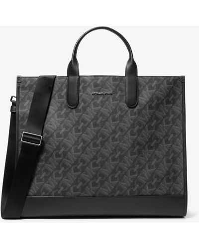Michael Kors Hudson Empire Signature Logo Tote Bag - Black