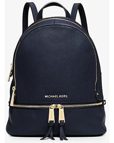 Michael Kors Rhea Medium Leather Backpack - Blue