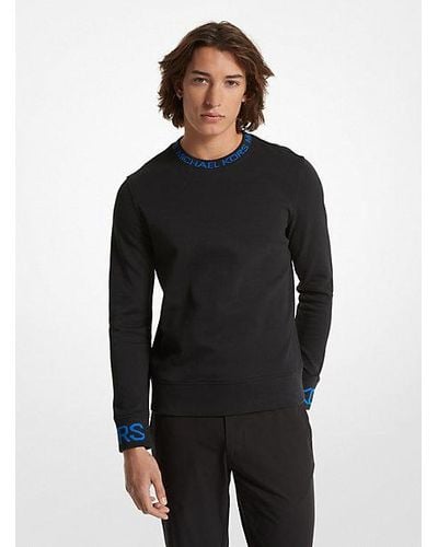 Michael Kors Logo Tape Cotton Blend Sweater - Black