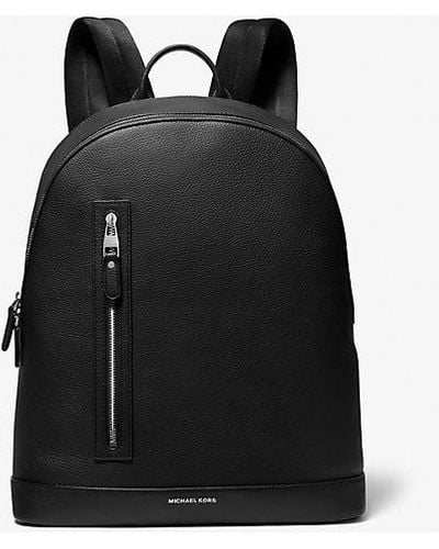 Michael Kors Mk Hudson Slim Pebbled Leather Backpack - Black
