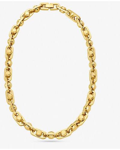 Michael Kors Tone Or Silver-tone Astor Link Chain Necklace - Metallic