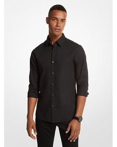 Michael Kors Slim-fit Stretch-cotton Shirt - Black