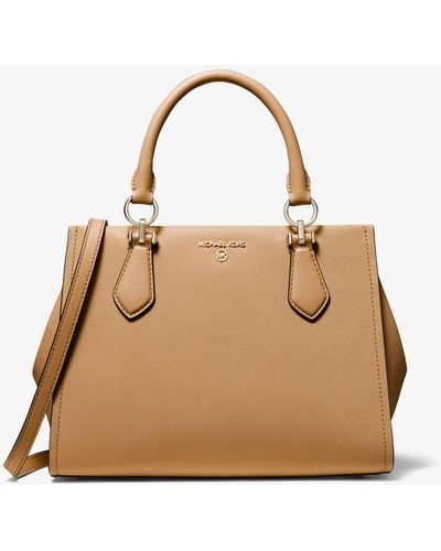 Michael Kors Sac porté main Marilyn de taille moyenne en cuir saffiano - Neutre