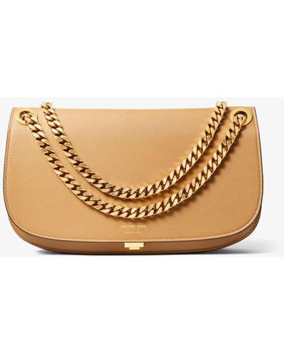 Michael Kors Christie Medium Leather Envelope Bag - Natural