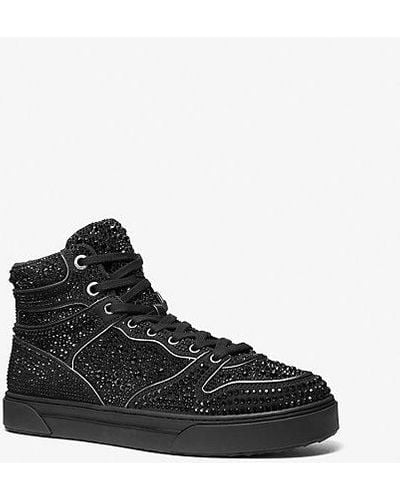 Michael Kors Barett Embellished Scuba High-top Sneaker - Black