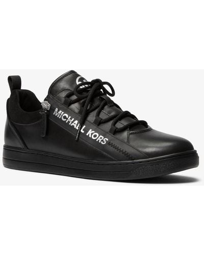 Michael Kors Sneaker Keating in pelle con zip e lacci - Nero
