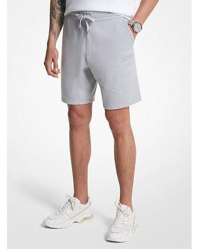 Michael Kors French Terry Cotton Blend Shorts - Gray