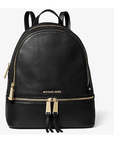 MICHAEL Michael Kors Rhea Black Leather Zip Fastening Backpack