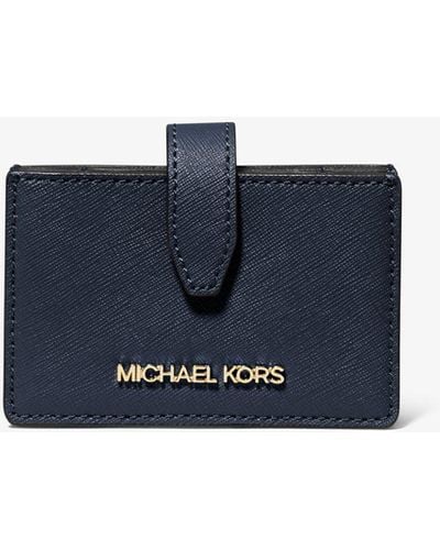 Michael Kors Jet Set Travel Medium Saffiano Leather Accordion Card Case - Blue