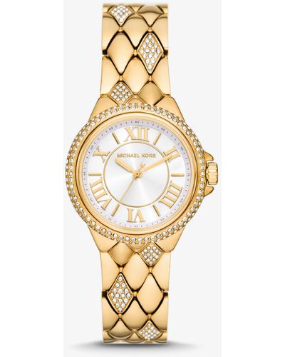 Michael Kors Mini Camille Pavé Gold-tone Watch - Metallic