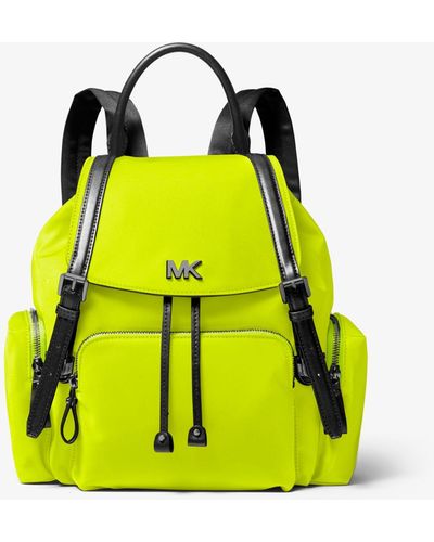 Michael Kors Beacon Medium Neon Nylon Backpack - Yellow