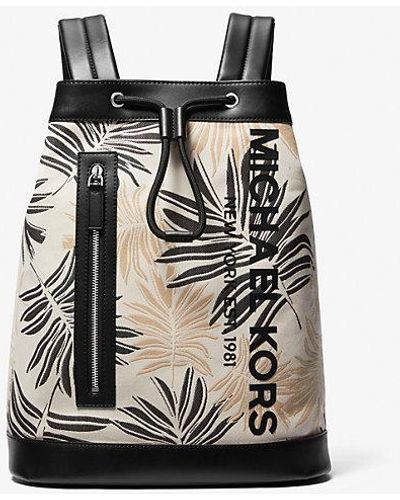 Michael Kors Cooper Palm Jacquard Mariner Backpack - Black