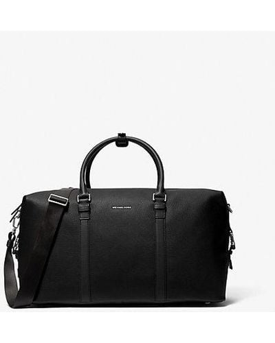 Michael Kors Hudson Leather Duffel Bag - Black
