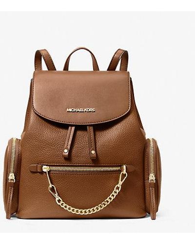 Michael Kors Jet Set Medium Pebbled Leather Backpack - Brown