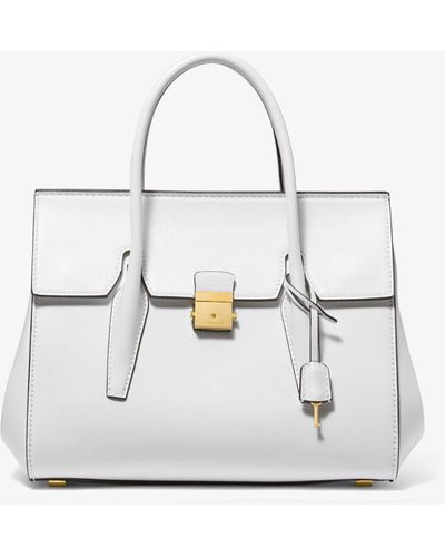 Michael Kors Bolso satchel Campbell mediano de piel - Blanco